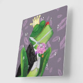 フロッグプリンス – キス スクエア壁時計 (傾斜)