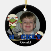 フロッグホッケーフォトオーナメント セラミックオーナメント (正面)