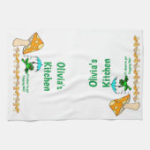 フロッグマッシュルームかすり濡れキッチンハンドタオル キッチンタオル (横)