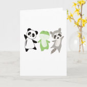 フロッグラクーンパンダスイート動物愛好家 カード (黄色い花)