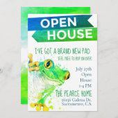 フロッグ引っ越し祝いパーティーパーティーオープンハウス 招待状 (正面/裏面)