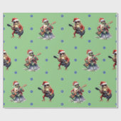 フロッグ笑わされるロックバンドのクリスマス・オン・グリーン ラッピングペーパー (フラット)