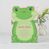 フロッグ誕生パーティーピンク 招待状 (スタンド正面)