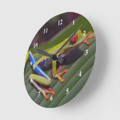 フロッグ赤目写真 ラウンド壁時計 (傾斜)