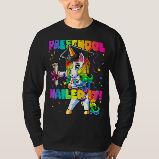 フロッシングUnicorn就学前キャップ卒業証書 Tシャツ (正面)