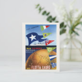 フロッタラウロナポリGenovaイタリアのヴィンテージポスター ポストカード (スタンド正面)