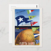 フロッタラウロナポリGenovaイタリアのヴィンテージポスター ポストカード (正面/裏面)