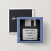 フロッピッやる気を起こさせるプディスクアップグレード引用文 缶バッジ (正面&裏面)