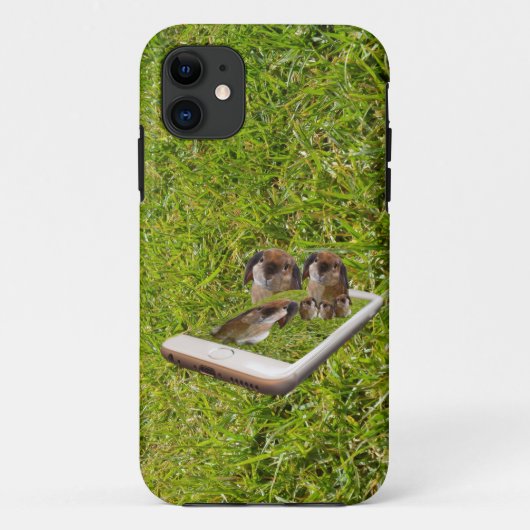 「フロッピーで耳の立たない虫:ポプアウトで耳の垂れたバンニー Case-Mate iPhoneケース (裏面)