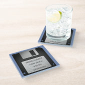 フロッピーやる気を起こさせるディスクのアップグレード引用文 ガラスコースター (アングル)