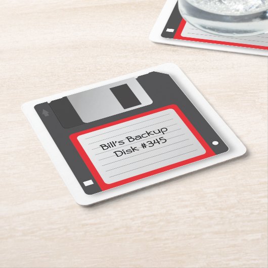 フロッピーコンピュータディスク1.4kb旧学校用コースター スクエアペーパーコースター (アングル)