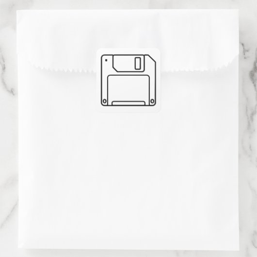 フロッピーディスクコンピュータステッカー スクエアシール (バッグ)