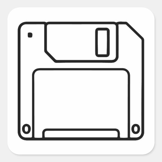 フロッピーディスクコンピュータステッカー スクエアシール (正面)