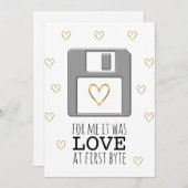 フロッピーディスクコンピュータ愛の最初のバイトのバレンタイン シーズンカード (正面/裏面)