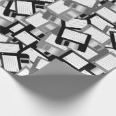 フロッピーディスクコンピュータ科学エンジモノトーンのニア ラッピングペーパー (角)