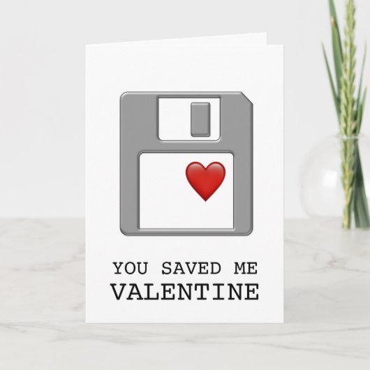 フロッピーディスクハートバレンタインコンピュータエンジニアギーク シーズンカード (正面)