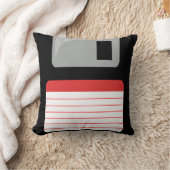 フロッピーディスクピロー – 黒、銀、赤 クッション (ブランケット)