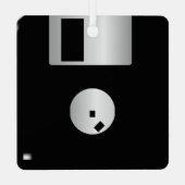 フロッピーディスクレトロコンピュータメタリックスクエアオーナメント メタルオーナメント (裏面)
