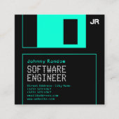 フロッピーディスク(黒)、レトロスタイル  スクエア名刺 (正面)