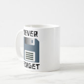フロッピーデ忘れィスクのマグなし コーヒーマグカップ (正面左)