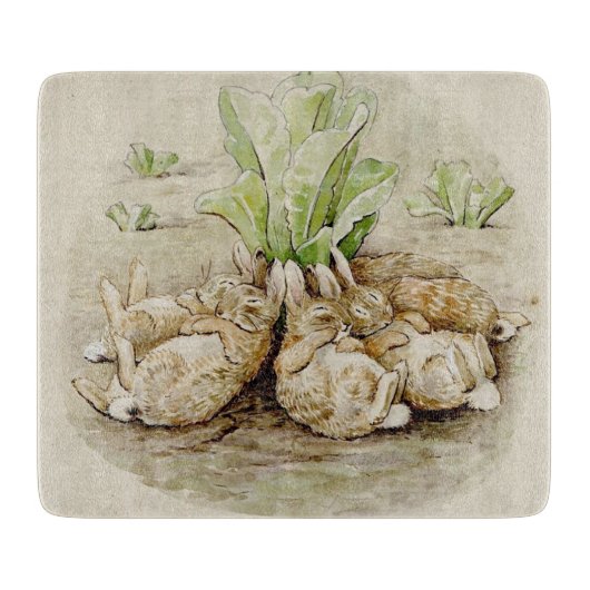 フロッピーバニー眠っている(Beatrix Potter) カッティングボード (正面)