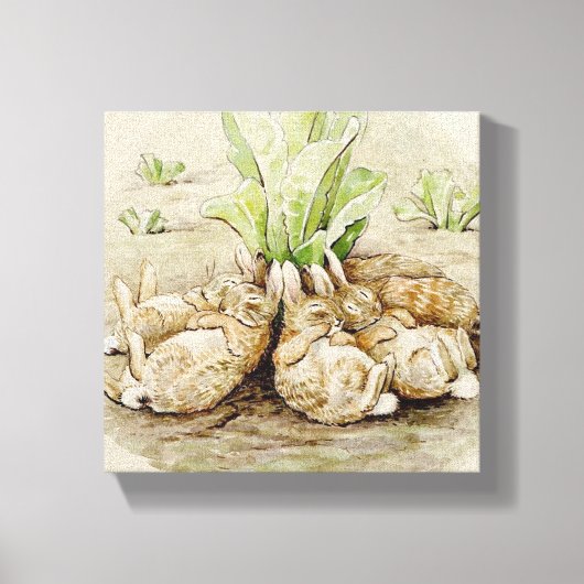 フロッピーバニー眠っている(Beatrix Potter) キャンバスプリント (正面)