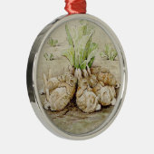 フロッピーバニー眠っている(Beatrix Potter) メタルオーナメント (右)