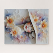 フロッピーフローラ帽子の女性 ジグソーパズル (横)