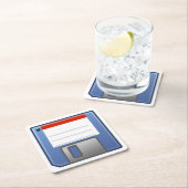 フロッピー・ディスクアイコン スクエアペーパーコースター (インサイチュ)