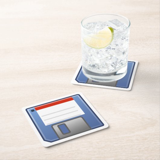 フロッピー・ディスクアイコン スクエアペーパーコースター (インサイチュ)