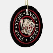 フロップターンリバーリピートトランプのポーカープレーヤーカードゲーム セラミックオーナメント (右)