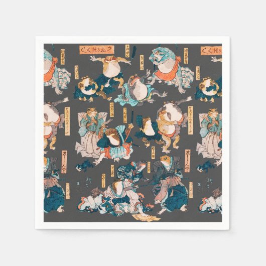 フロッ日本のグ浮世絵 スタンダードカクテルナプキン (正面)
