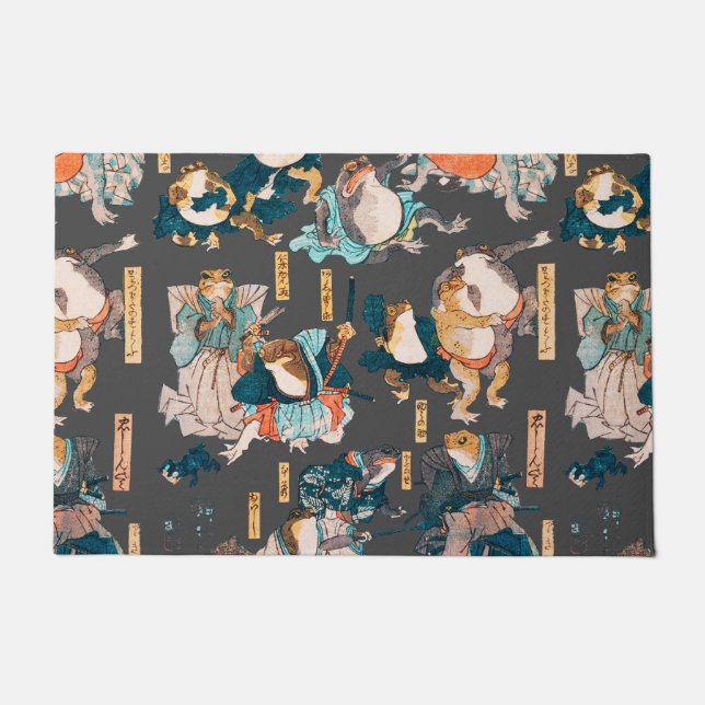フロッ日本のグ浮世絵 ドアマット (正面)