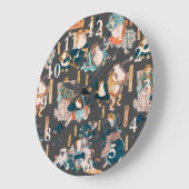 フロッ日本のグ浮世絵 ラージ壁時計 (傾斜)