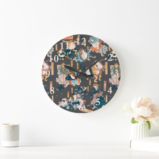 フロッ日本のグ浮世絵 ラージ壁時計 (ホーム)