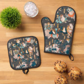 フロッ日本のグ浮世絵 鍋つかみ&鍋敷きセット (トップダウン)