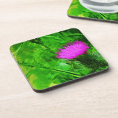 フロドマンズアザミムシ紫野草抽象芸術 コースター (左側)