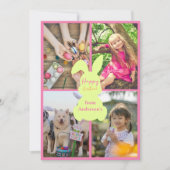 フロハッピーイースターバニー耳4枚フォトコラージュ シーズンカード (正面)