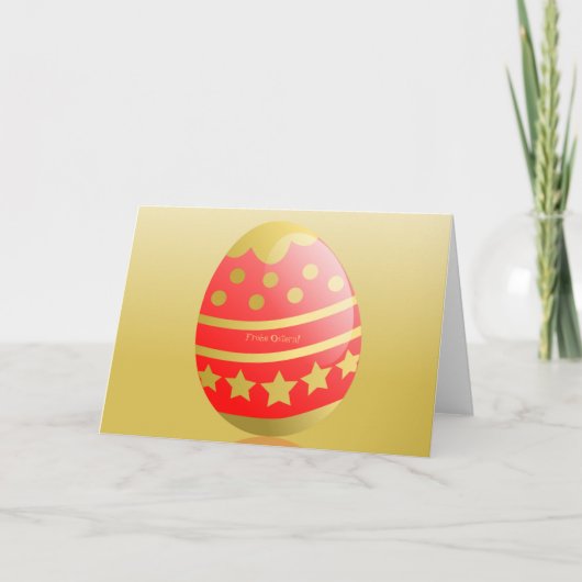 フロヘオスターンドイツハッピーイースター卵レッド金ゴールドカード シーズンカード (正面)