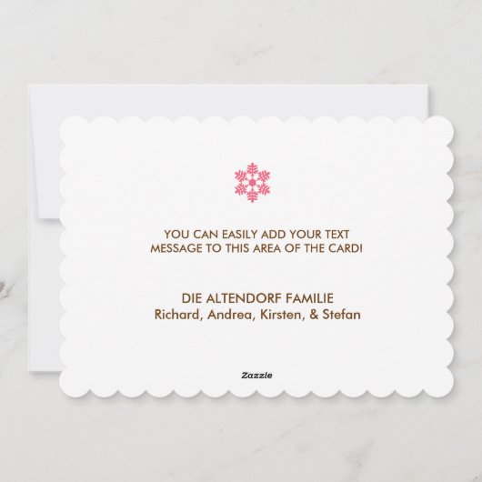 フロヘワイヒナッチンオーナメントホリデーズカード シーズンカード (裏面)