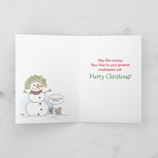 フロマン霜の降りたのクリおもしろいスマス シーズンカード (内部)