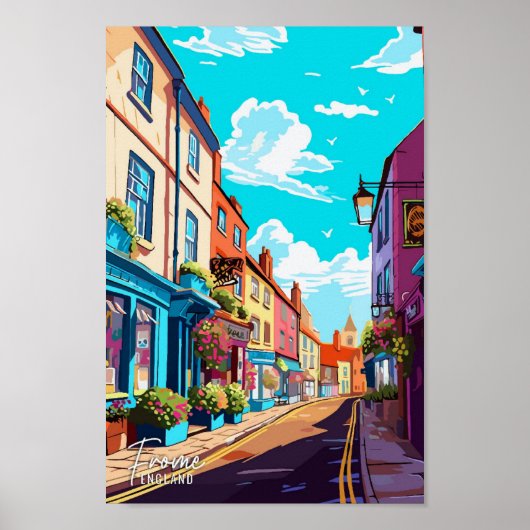 フロムイングランドアートヴィンテージトラベルイラストレーション ポスター (正面)