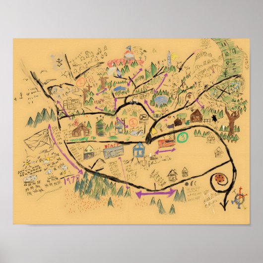 フロムヴィル地図、ヴィクター地図の描き直し、ホラー・ファンへのギフト ポスター (正面)