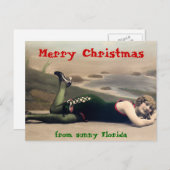フロリおもしろいダの水着クリスマス シーズンポストカード (正面/裏面)