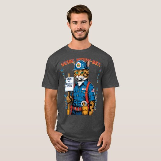 フロリおもしろいダのFeline Unionメンバー労働日 Tシャツ (正面フル)