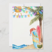 フロリおもしろいダサンディビーチサーフボードクリスマス シーズンカード (裏面)