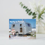 フロリおもしろいダトレーラーへの住所の変更の移動 案内ポストカード (スタンド正面)