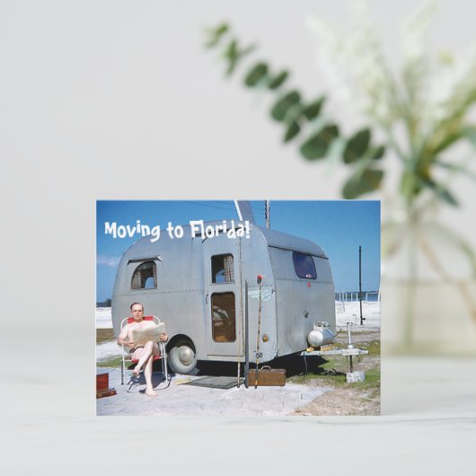 フロリおもしろいダトレーラーへの住所の変更の移動 案内ポストカード (スタンド正面)
