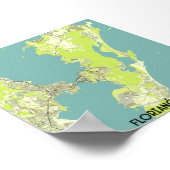 フロリアノポリスブラジルの地図 ポスター (角)