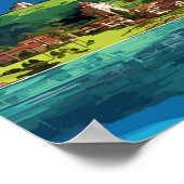 フロリアノポリスブラジルヴィンテージ旅行イラストレーション ポスター (角)